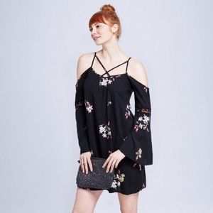 Cold-Shoulder Floral Dress